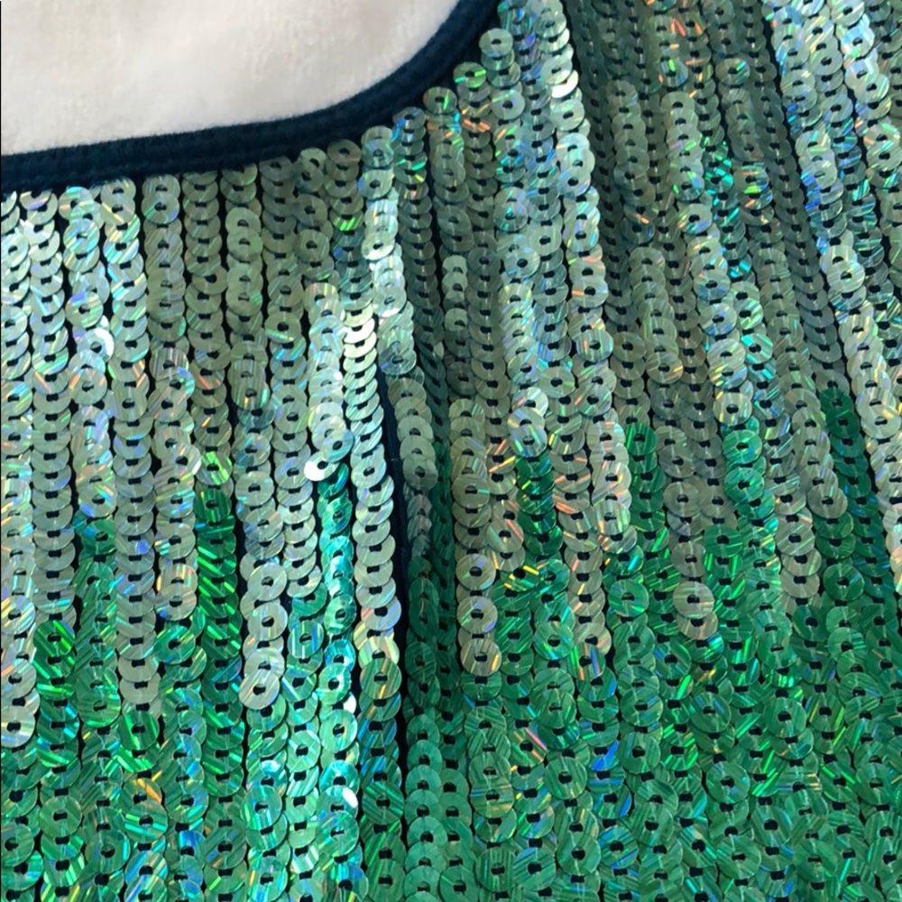 Sequin Turquoise Express Tank Top - image 4